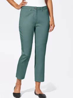 Basics|Jeans| 7/8-Jeans mit optisch streckenden Nähten jadegrün