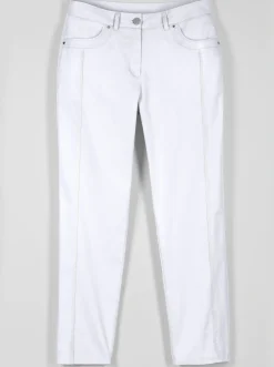 Basics| 7/8-Jeans mit optisch streckenden Nähten weiß