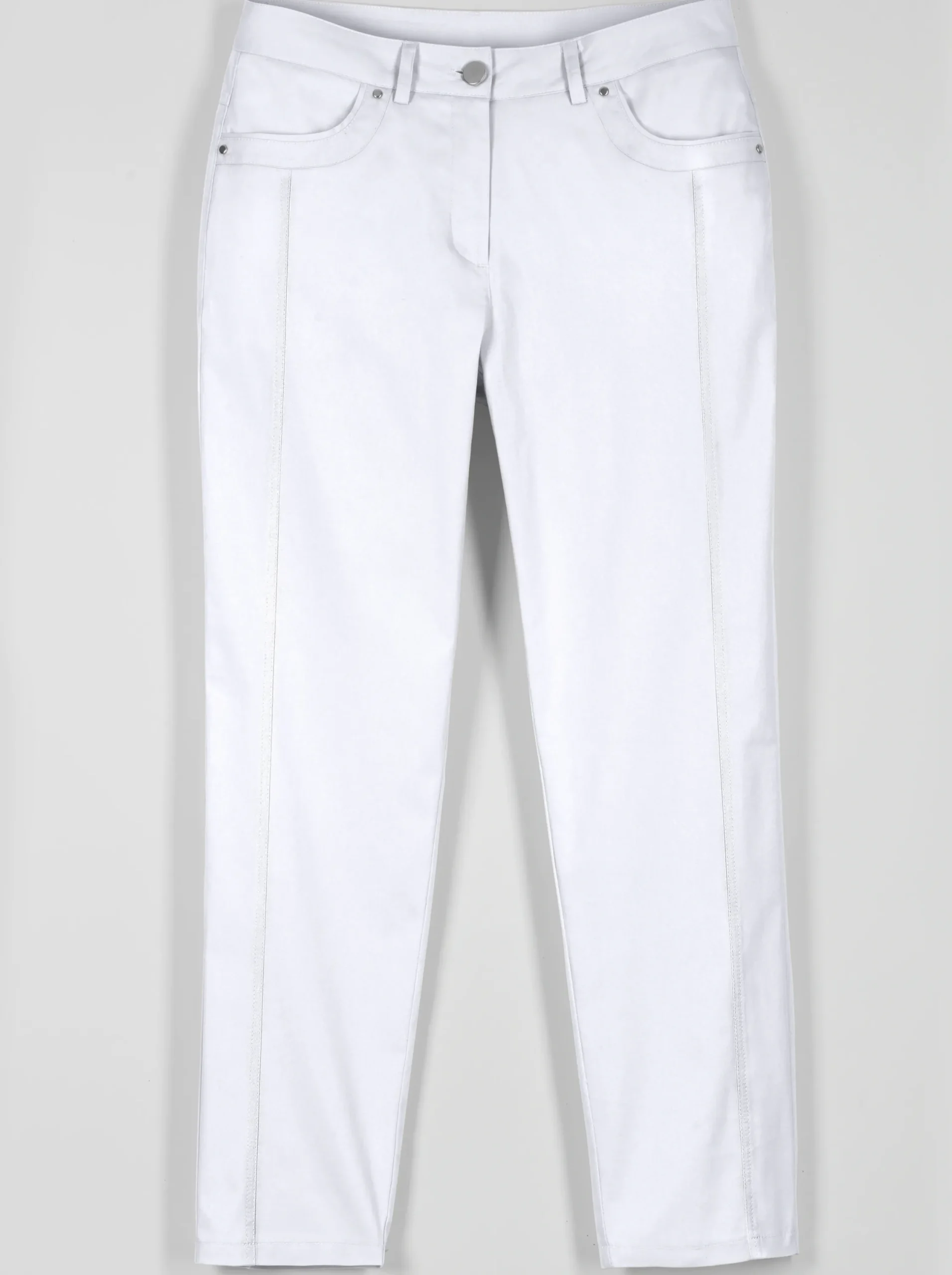 Basics| 7/8-Jeans mit optisch streckenden Nähten weiß