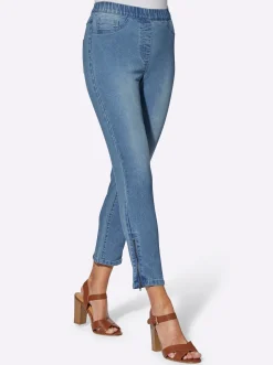 Jeans| 7/8-Jeans mit Reißverschluss am Bein blue-bleached