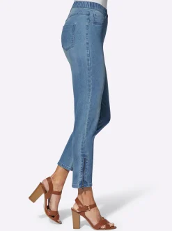 Jeans| 7/8-Jeans mit Reißverschluss am Bein blue-bleached
