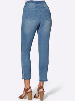 Jeans| 7/8-Jeans mit Reißverschluss am Bein blue-bleached