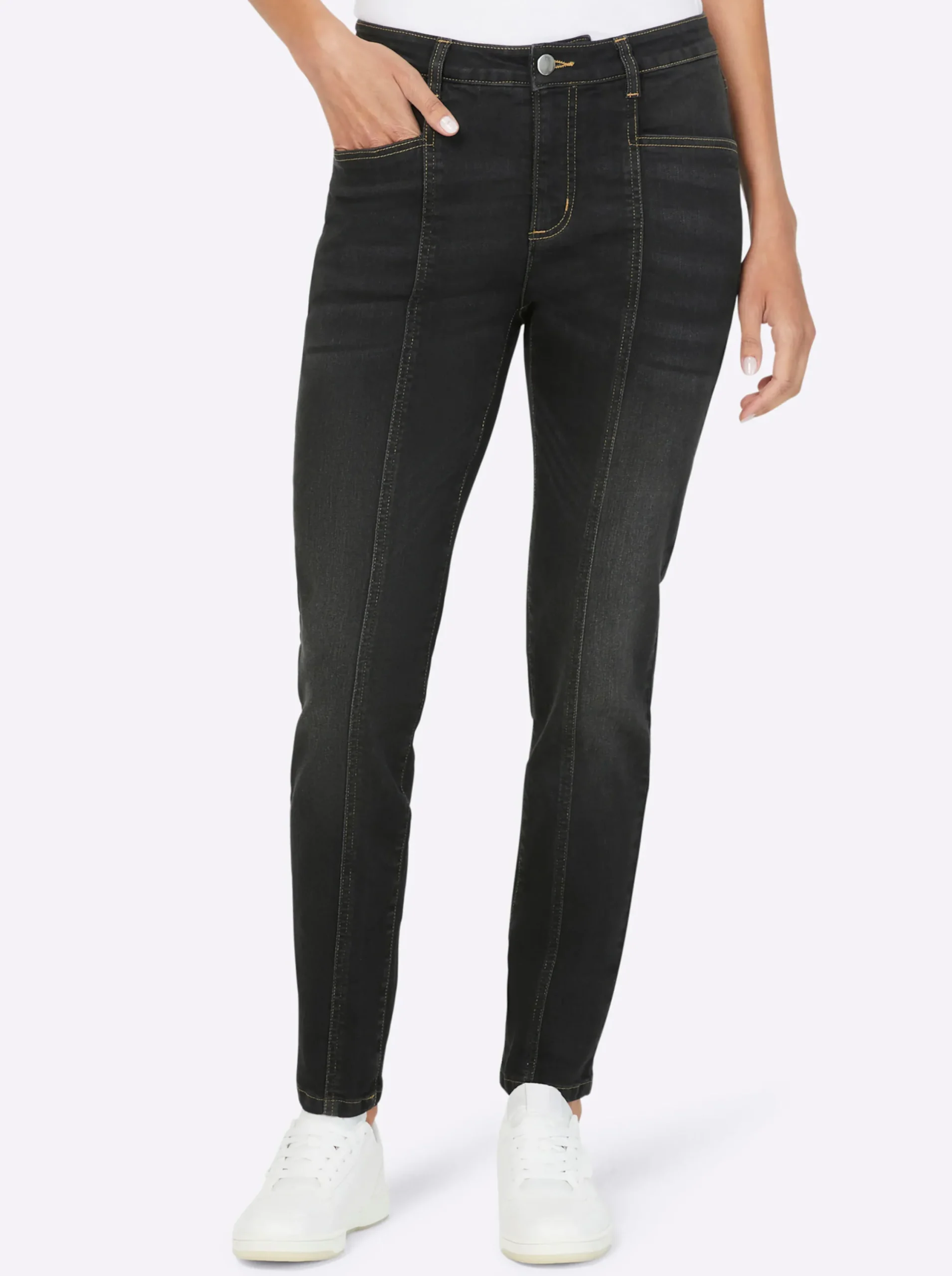 Jeans|heine Jeans mit Teilnungsnähten blackdenim