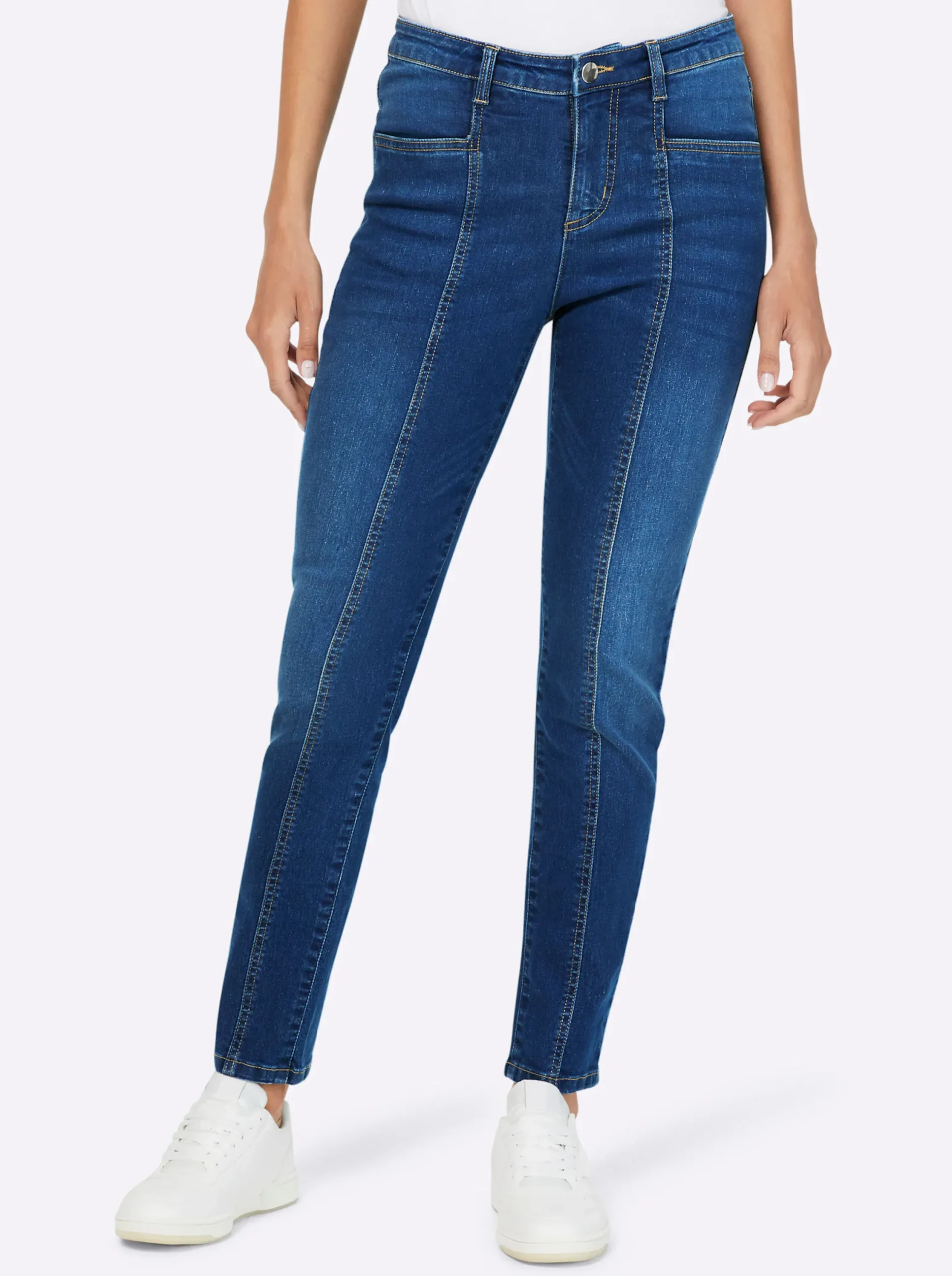 Jeans|heine Jeans mit Teilnungsnähten blue-stone-washed