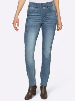 Jeans|heine Jeans mit Zierstreifen, seitlich blue-bleached