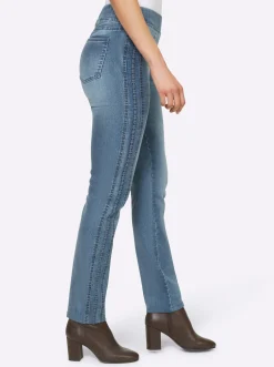 Jeans|heine Jeans mit Zierstreifen, seitlich blue-bleached