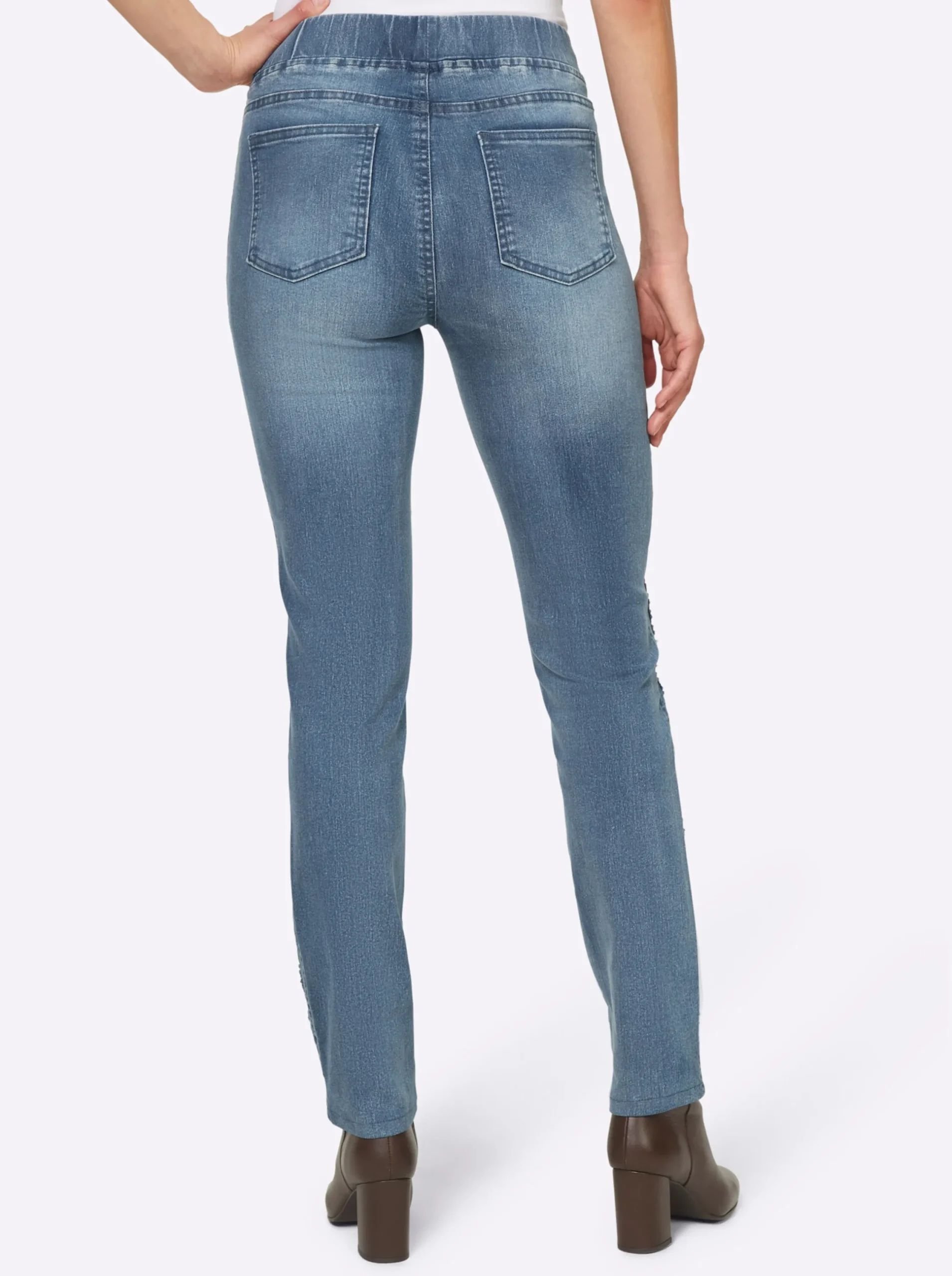 Jeans|heine Jeans mit Zierstreifen, seitlich blue-bleached