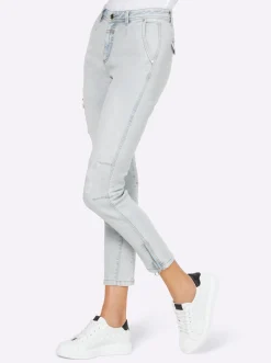 Strandmode|Jeans|heine Jeans mit Zipper-Applikation blue-bleached