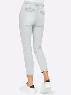 Strandmode|Jeans|heine Jeans mit Zipper-Applikation blue-bleached
