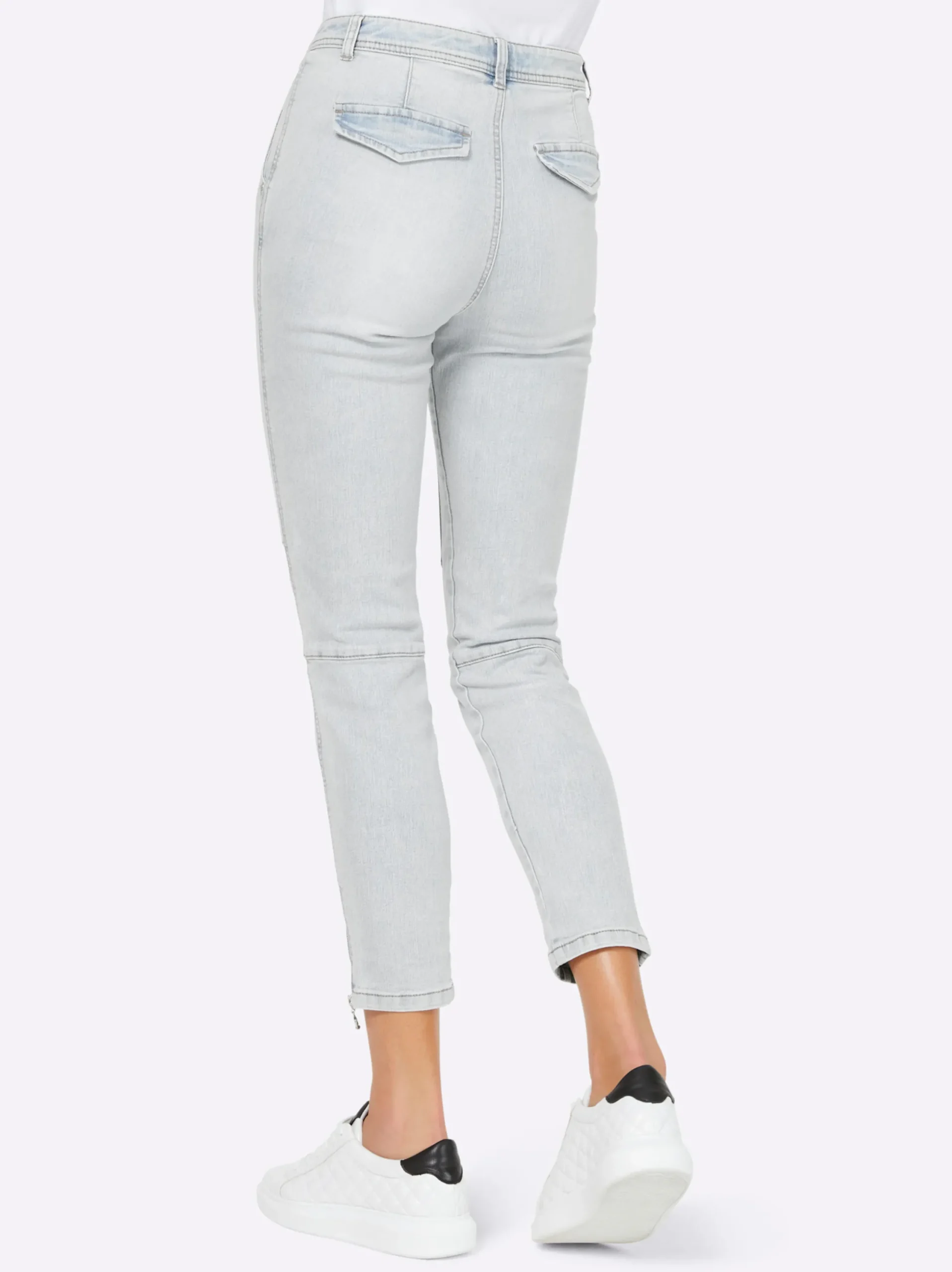 Strandmode|Jeans|heine Jeans mit Zipper-Applikation blue-bleached