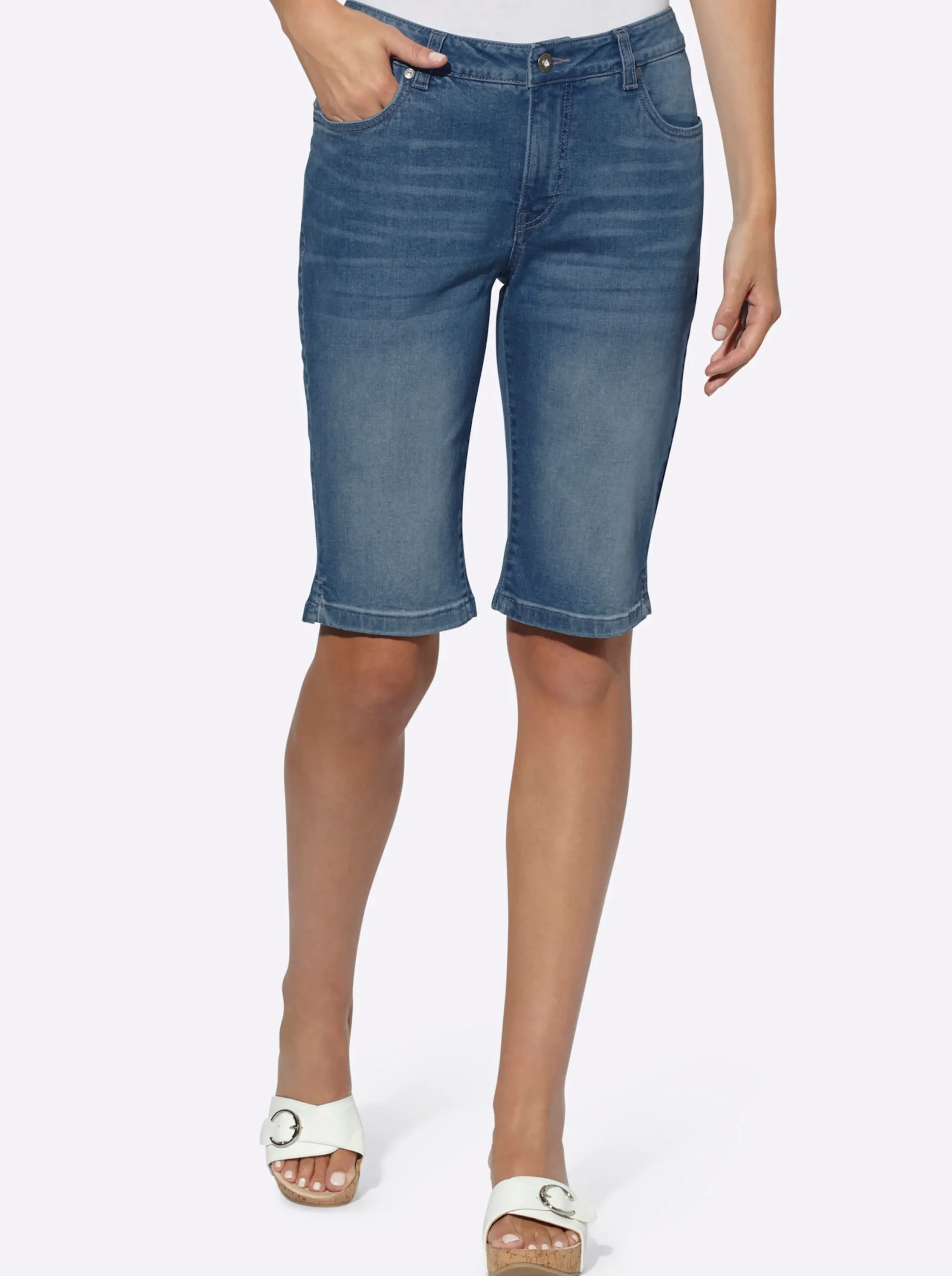 Jeans|heine Jeans-Bermudas blue-bleached