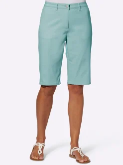 Strandmode| Jeansbermudas in Baumwoll-Stretch-Qualität mint