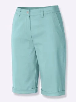 Strandmode| Jeansbermudas in Baumwoll-Stretch-Qualität mint