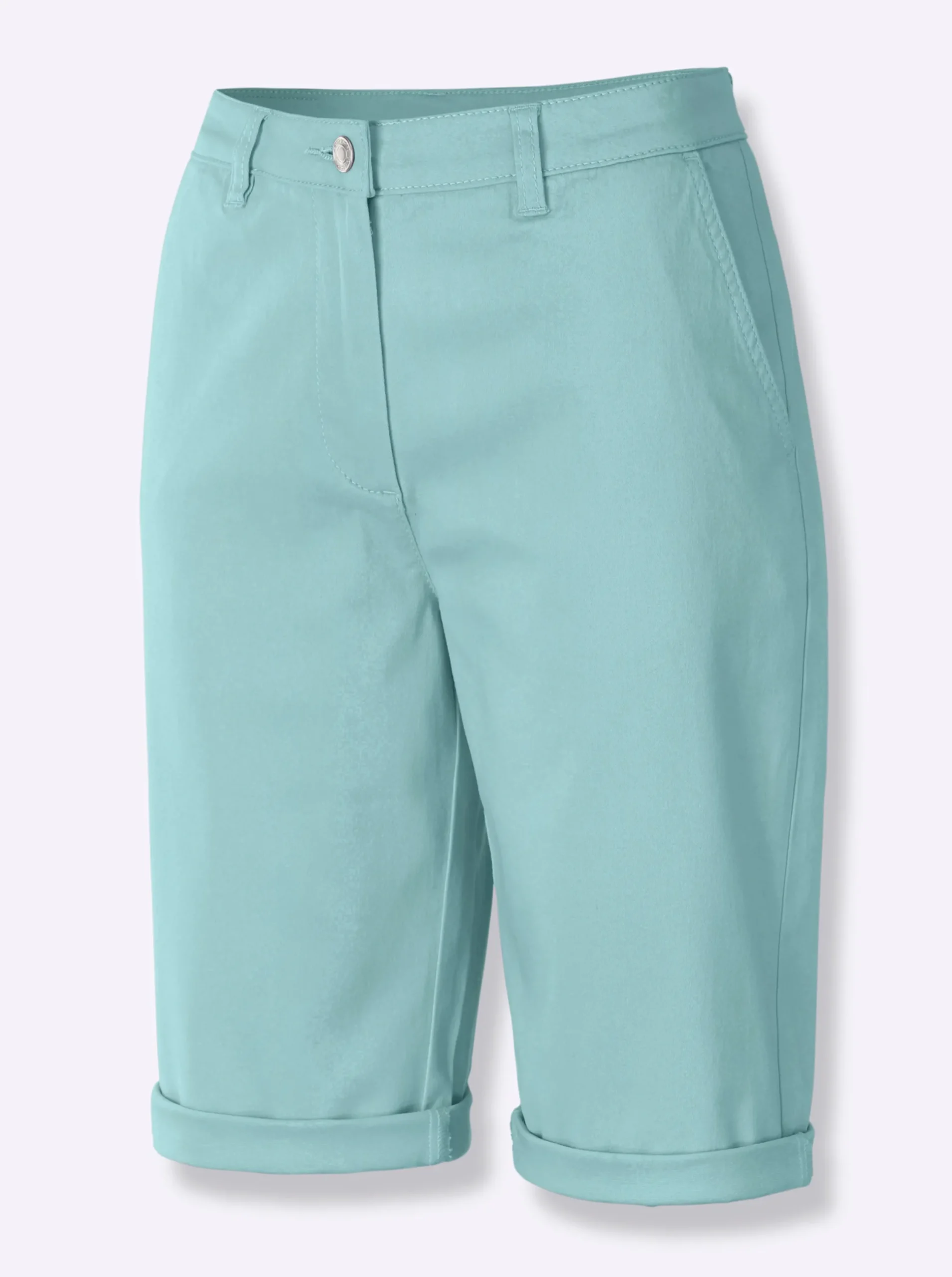 Strandmode| Jeansbermudas in Baumwoll-Stretch-Qualität mint