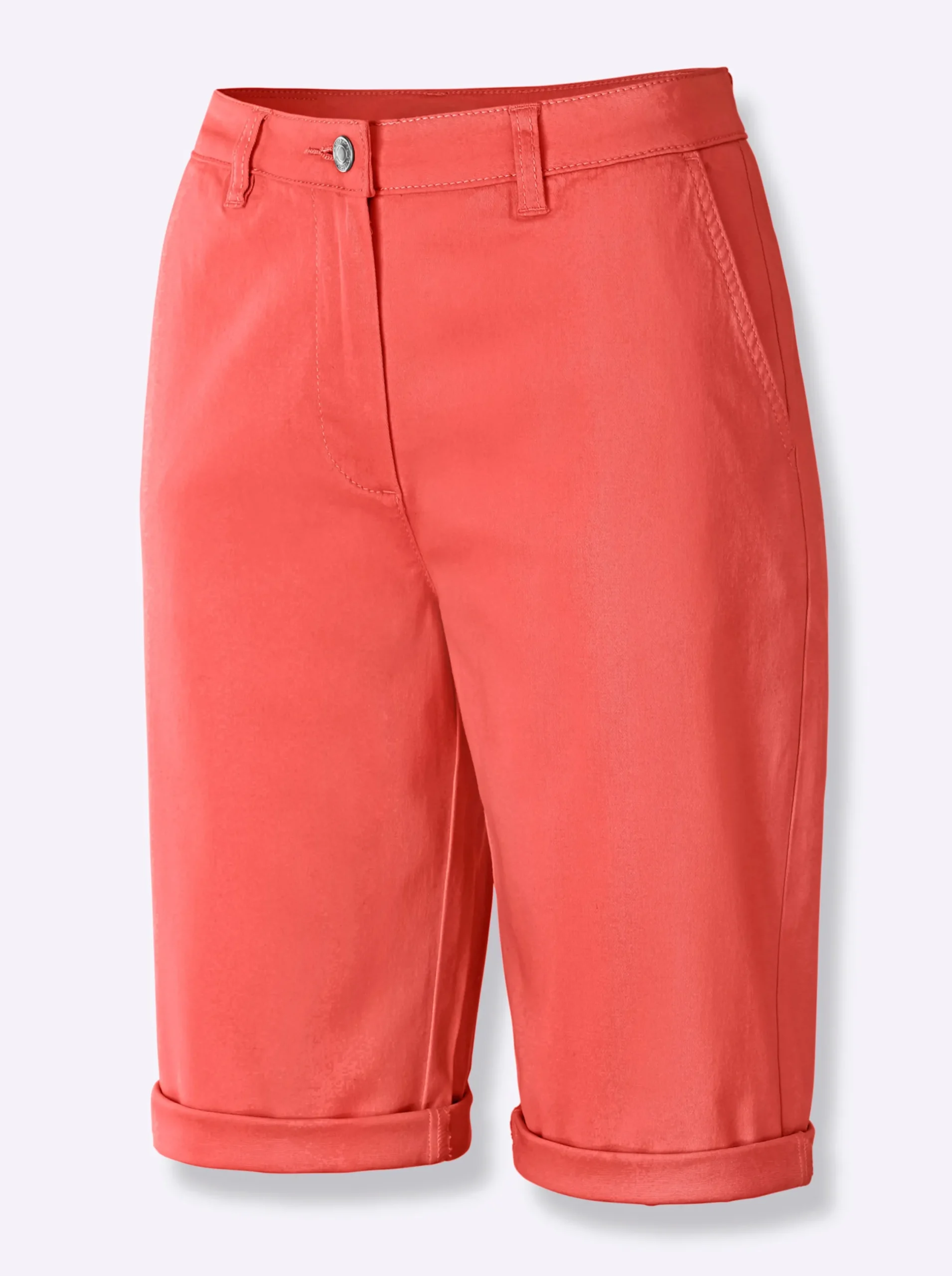 Basics|Jeans| Jeansbermudas in Baumwoll-Stretch-Qualität koralle
