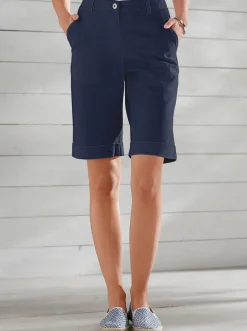 Basics| Jeansbermudas mit Dehnbund hinten marine