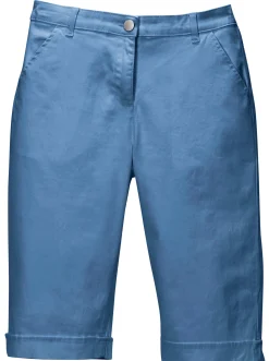 Basics|Jeans| Jeansbermudas mit Dehnbund hinten blau