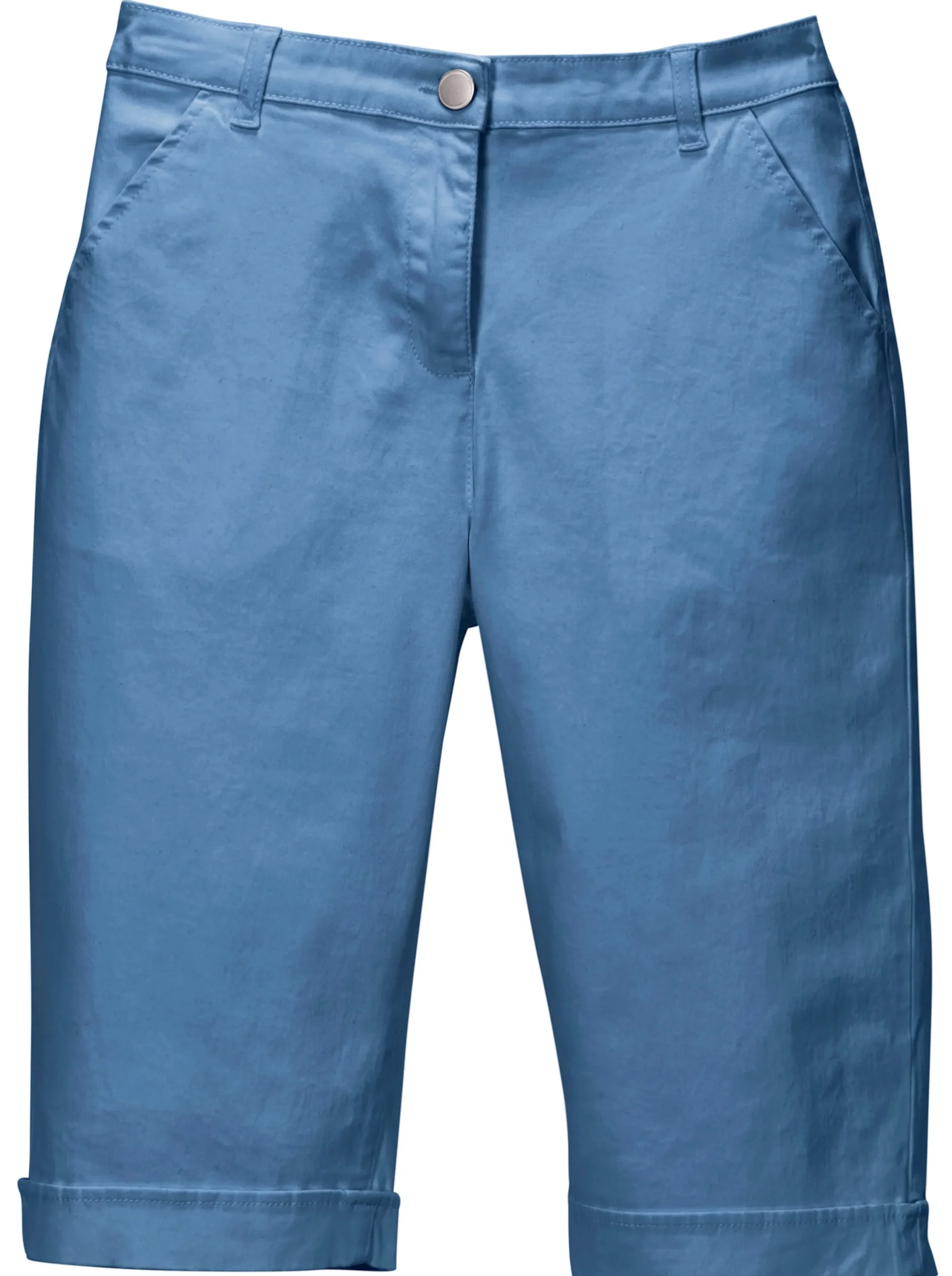 Basics|Jeans| Jeansbermudas mit Dehnbund hinten blau