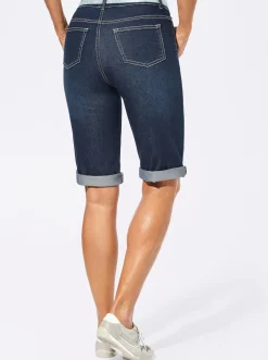 Hosen| Jeansbermudas mit Gratis-Gürtel blue-stone-washed