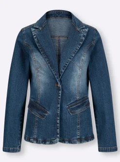 Blazer|heine Jeansblazer mit Gehschlitz blue-stone-washed
