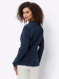 Jacken|Blazer|heine Jeansblazer mit Häkchenverschluss darkblue-stone-washed
