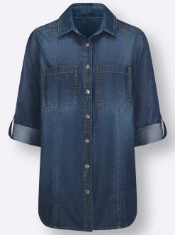 Blusen| Jeansbluse blue-stone-washed