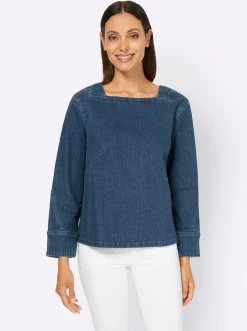 Blusen|heine Jeansbluse blue-stone-washed
