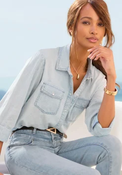 Strandmode|Blusen|Buffalo Jeansbluse lightbluewashed