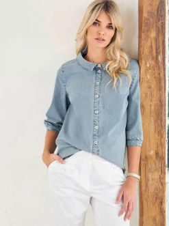 Blusen|heine Jeansbluse blue-bleached