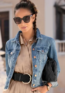 Jacken|LASCANA Jeansjacke blue-denim