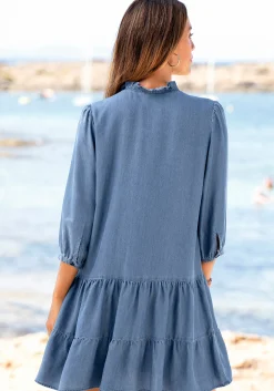 Strandkleider|Kleider|LASCANA Jeanskleid denim-blue