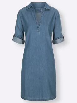 Strandkleider|Kleider| Jeanskleid in Schlupfform blue-bleached