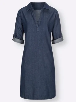 Strandkleider|Kleider| Jeanskleid in Schlupfform blue-stone-washed