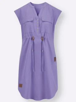 Kleider| Jeanskleid mit Tunnelzug in der Taille lavendel