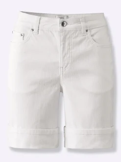 Jeans|heine Jeansshort mit fixiertem Umschlag ecru