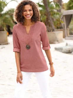 Blusen| Jeans-Tunika rosenholz