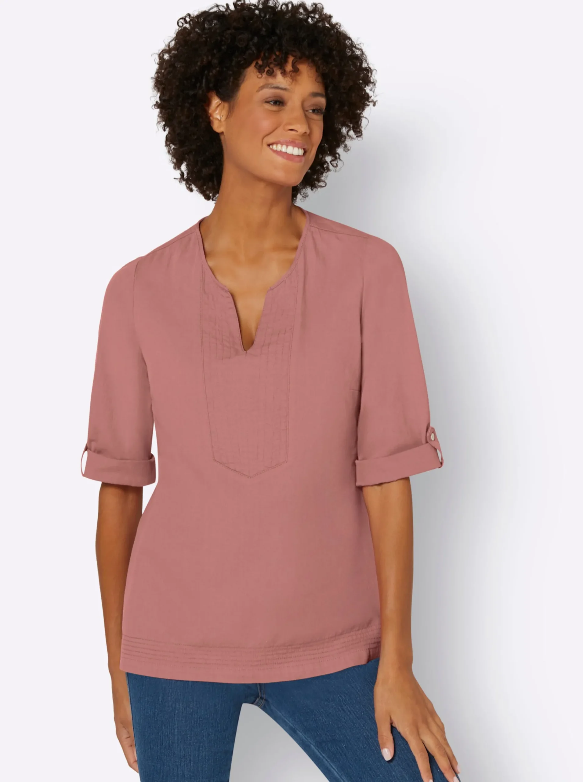 Blusen| Jeans-Tunika rosenholz
