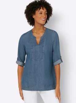 Blusen| Jeans-Tunika blue-stone-washed