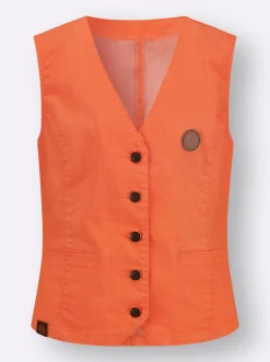 Jacken| Jeansweste in Stretch-Qualität orange