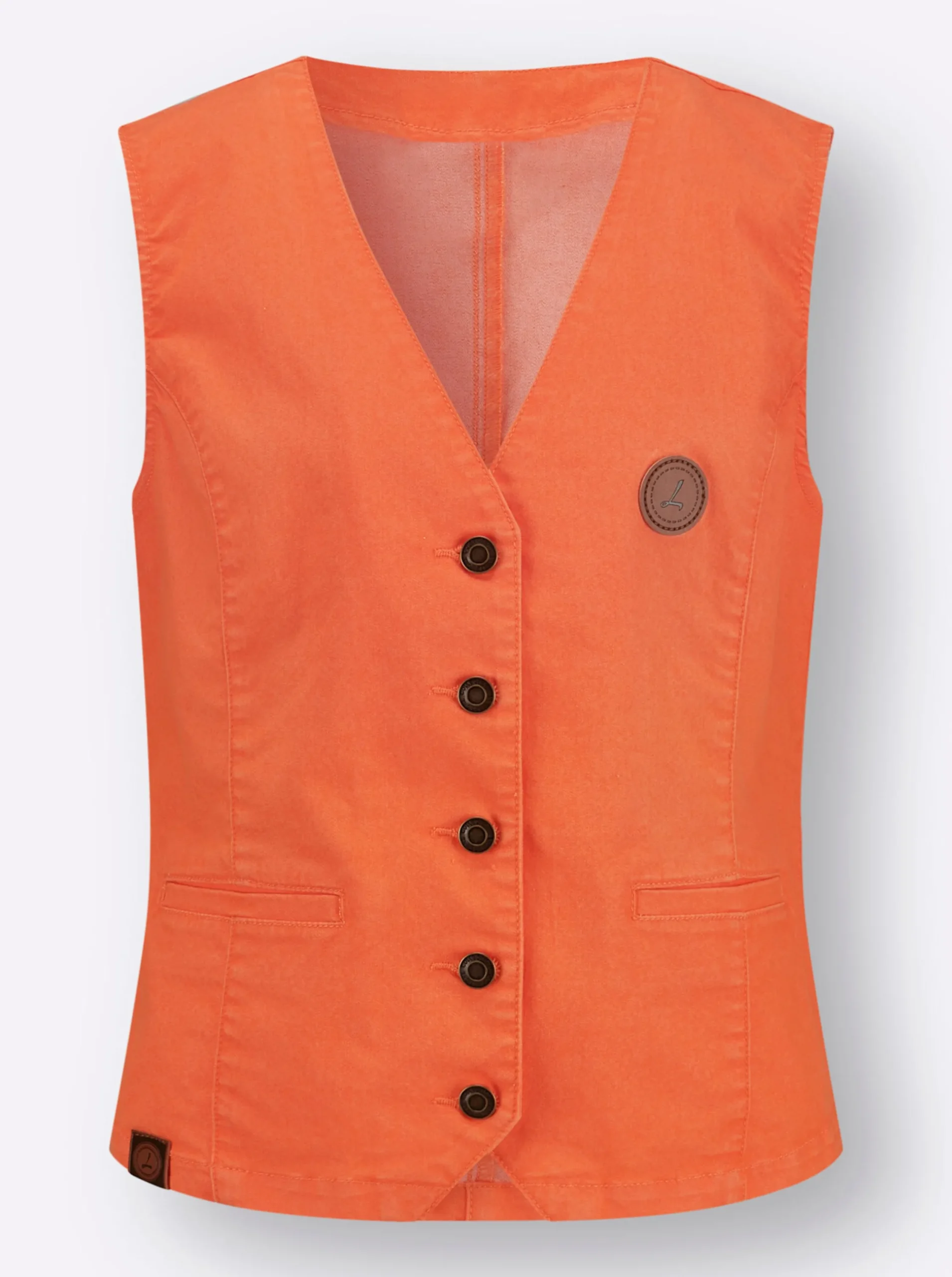 Jacken| Jeansweste in Stretch-Qualität orange