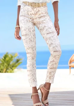 Strandmode|Hosen|LASCANA 7/8-Jeggings hellbraunbedruckt