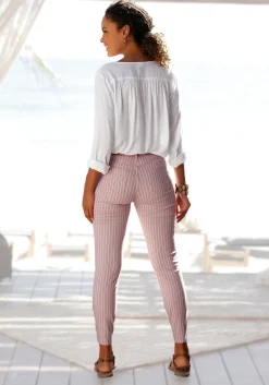 Strandmode|LASCANA 7/8-Jeggings mauve-weiß-gestreift
