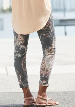 Hosen|LASCANA 7/8-Jeggings schwarz-buntbedruckt