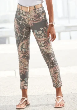 Hosen|LASCANA 7/8-Jeggings schwarz-buntbedruckt