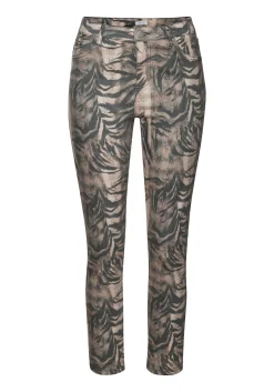 Hosen|LASCANA 7/8-Jeggings hellbraun-schwarzbedruckt