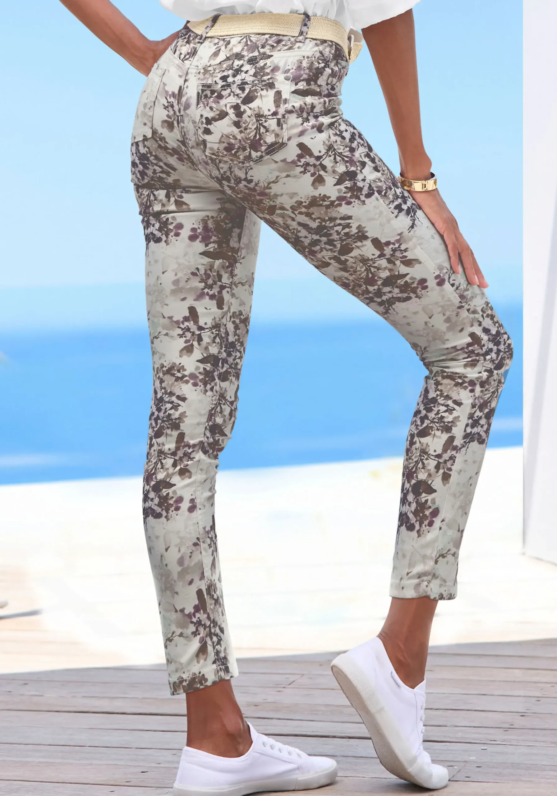 Hosen|LASCANA 7/8-Jeggings beige-mauve-braunbedruckt