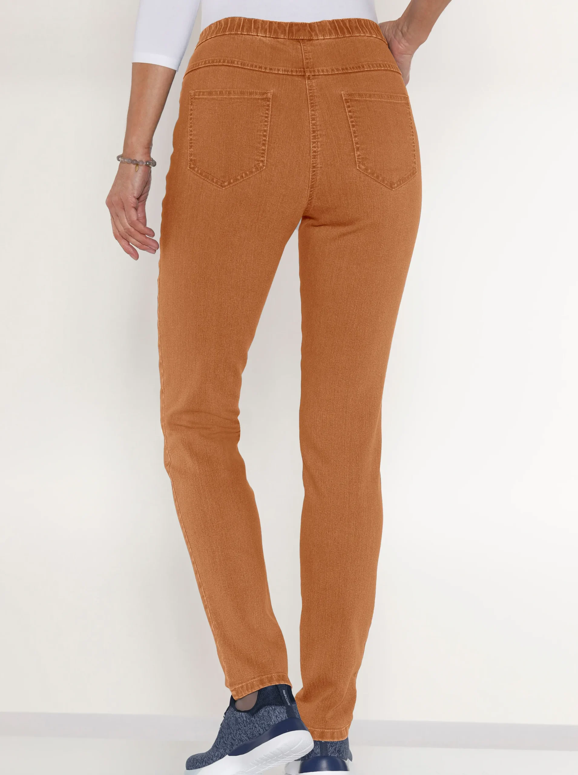Jeans| Jeggings in schmaler Form terrakotta