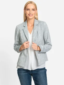 Blazer|heine Jerseyblazer bleu-weiß-gemustert