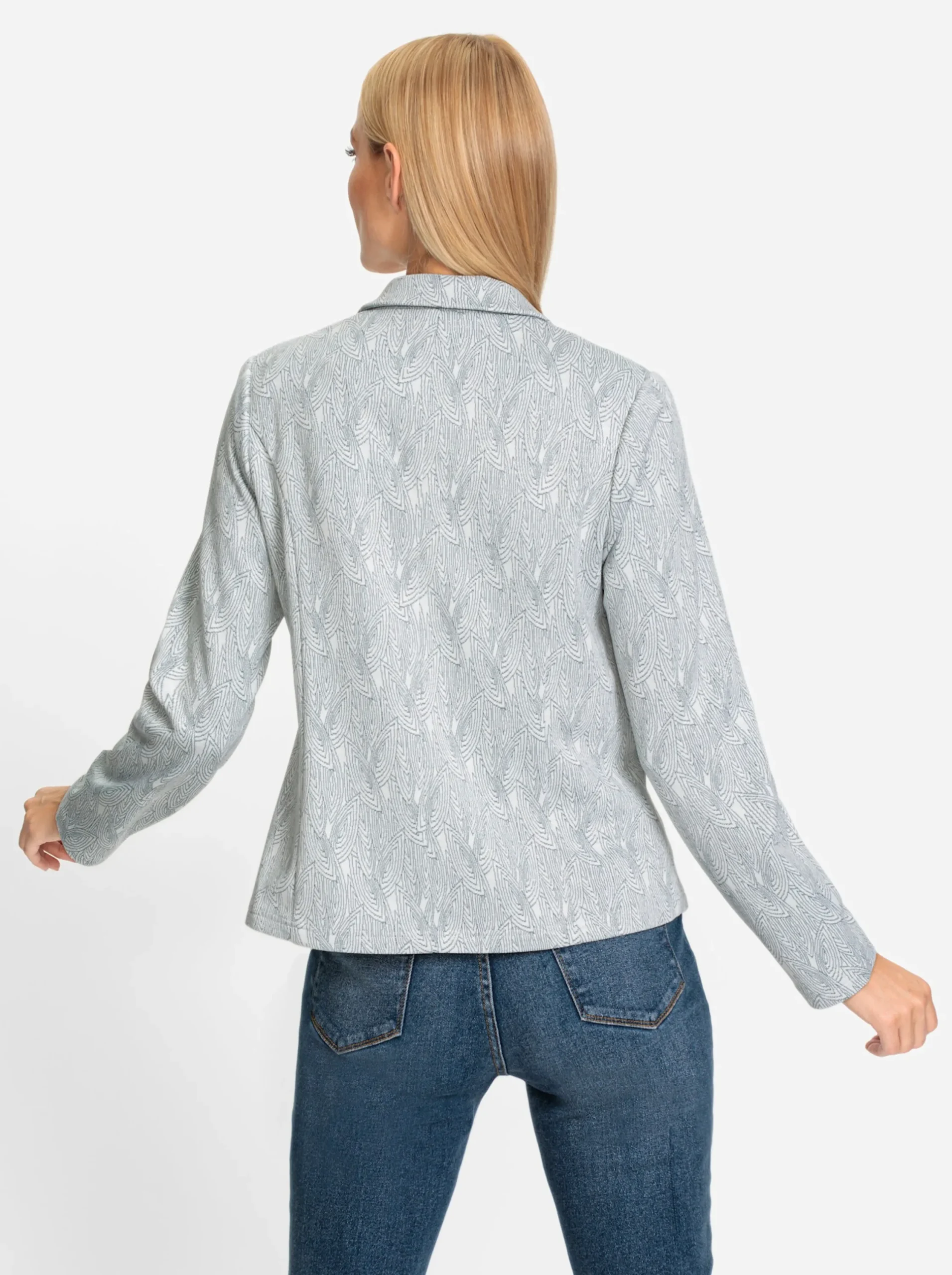 Blazer|heine Jerseyblazer bleu-weiß-gemustert