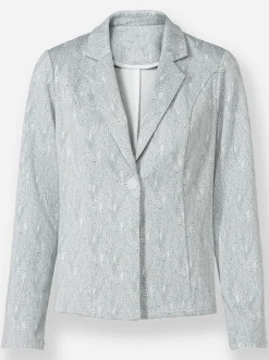 Blazer|heine Jerseyblazer bleu-weiß-gemustert